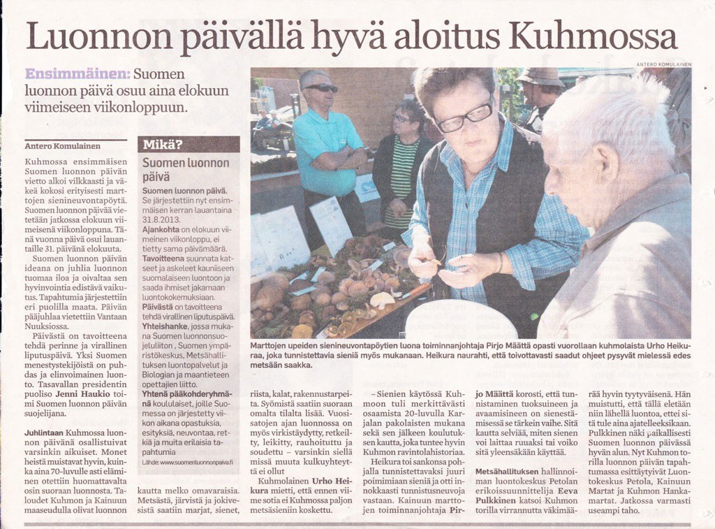 Pirjo Määttä on toiminut sienineuvojana 1980-luvulta lähtien. Neuvonta on kausiluontoista työtä.